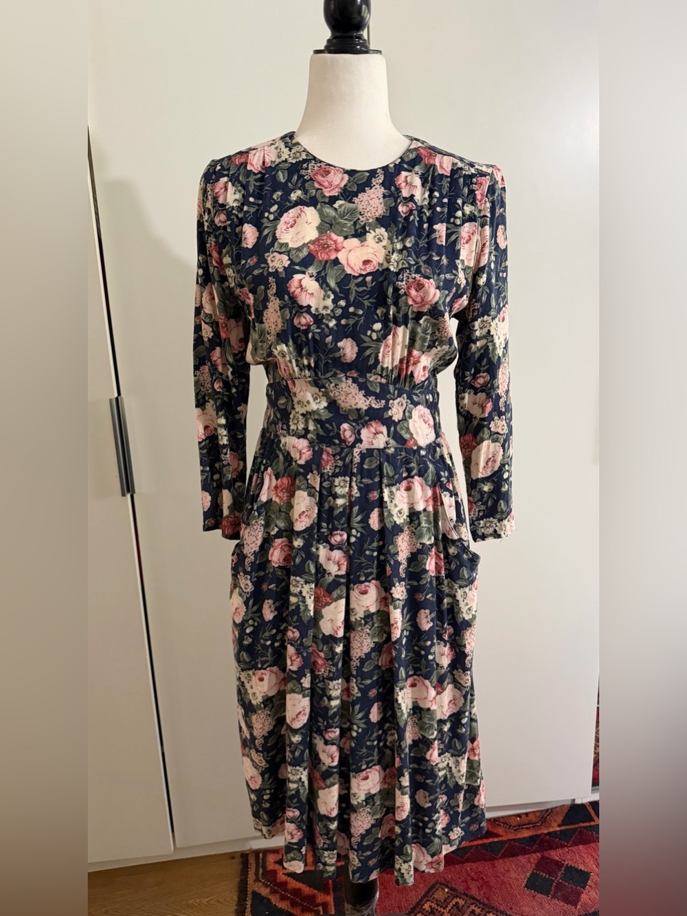 KARIN STEVENS VTG early 90s prairie cottage core floral dress - 8